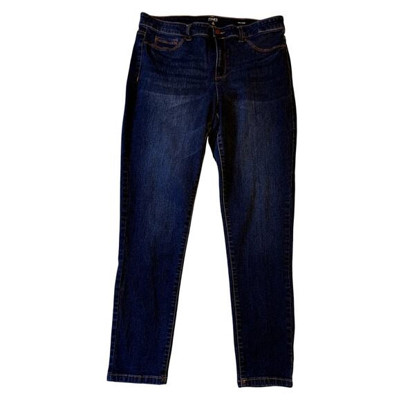 Jones New York Jeans Women Size 16 Blue ESSEX Skinny Leg Hi-Rise Dark Wash - Picture 1 of 9